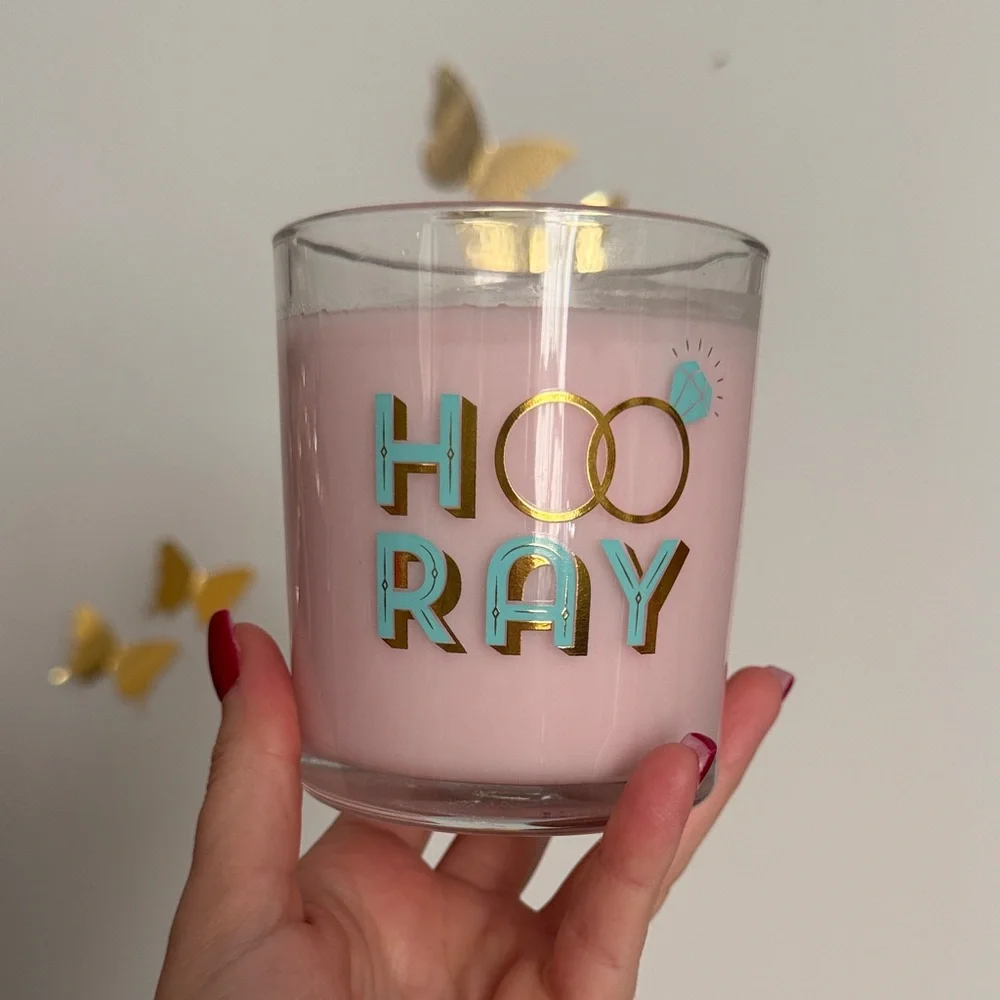 Pink 'Hooray' Candle - Picture 1 of 4